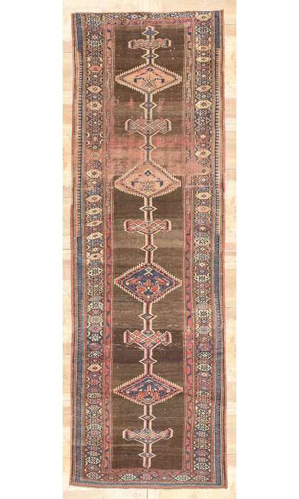 4 x 13 Antique Brown Persian Sarab Rug 61262