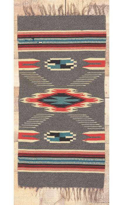 1 x 2 Antique New Mexico Chimayo Rug 78663