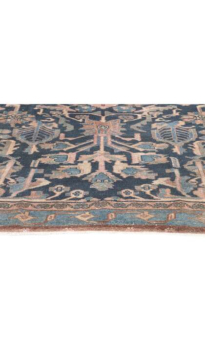 4 x 6 Antique Navy Blue Persian Malayer Rug 61277