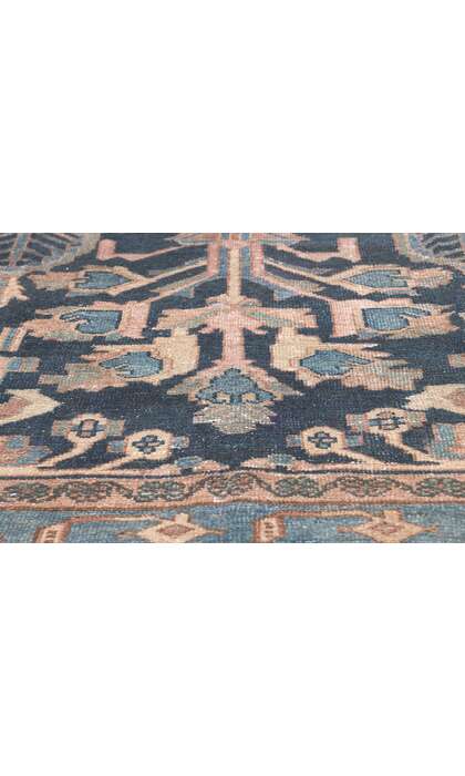 4 x 6 Antique Navy Blue Persian Malayer Rug 61277