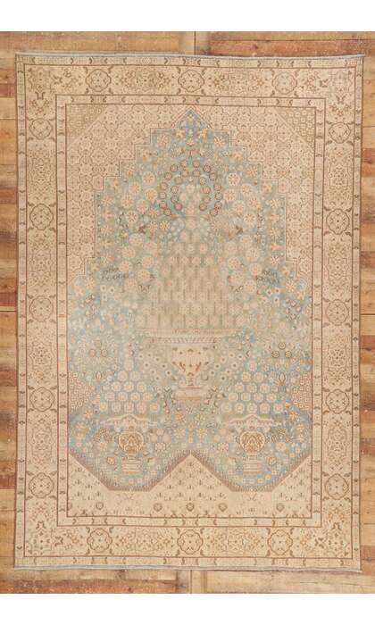 7 x 10 Antique Blue Persian Kerman Rug 53739