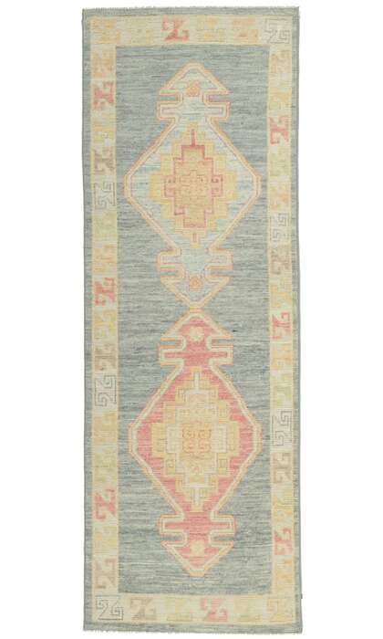 3 x 8 Modern Colorful Oushak Rug 80855