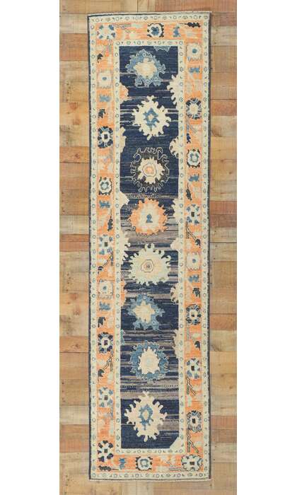 2 x 9 Colorful Oushak Rug Modern Runner 80830