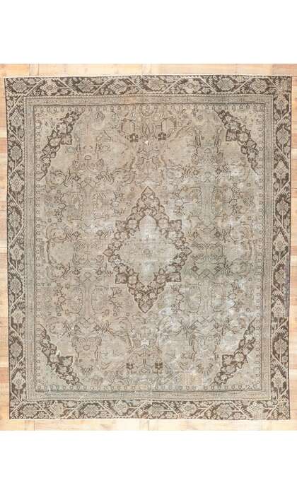 10 x 12 Antique-Worn Distressed Persian Mahal Rug 60666