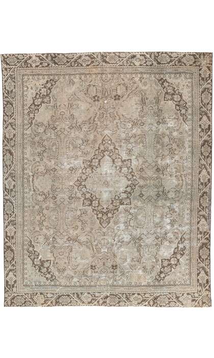 10 x 12 Antique-Worn Distressed Persian Mahal Rug 60666