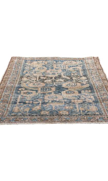 3 x 4 Antique-Worn Blue Persian Hamadan Rug 61276