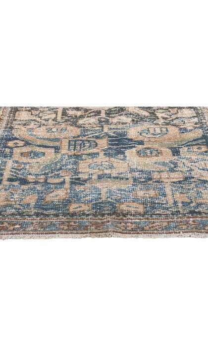 3 x 4 Antique-Worn Blue Persian Hamadan Rug 61276
