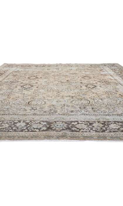 9 x 13 Muted Antique-Worn Persian Mahal Rug 61278