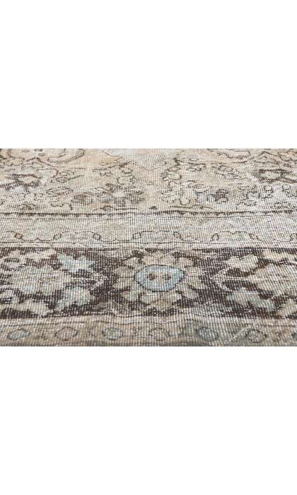 9 x 13 Muted Antique-Worn Persian Mahal Rug 61278