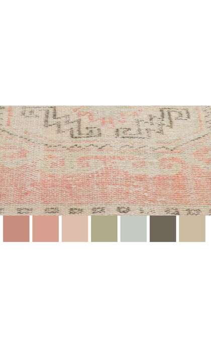 3 x 9 Antique-Worn Turkish Oushak Runner 53786