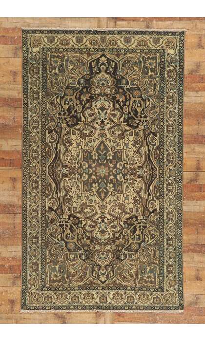 5 x 9 Antique Earthy Brown Persian Bakhtiari Rug 53741