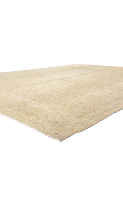 10 x 13 Neutral Vintage Persian Tabriz Rug 60688