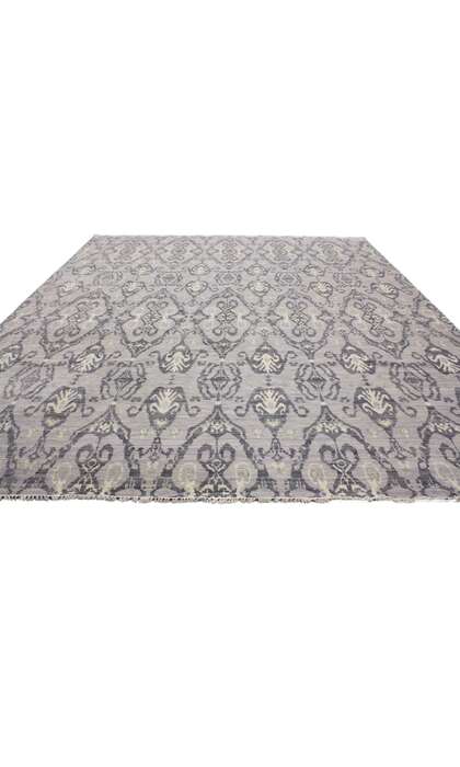 10 x 14 Transitional Gray Ikat Rug 30262