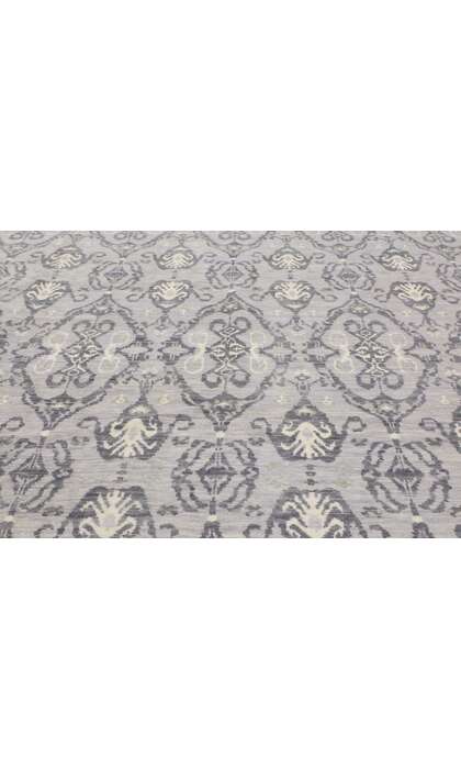 10 x 14 Transitional Gray Ikat Rug 30262