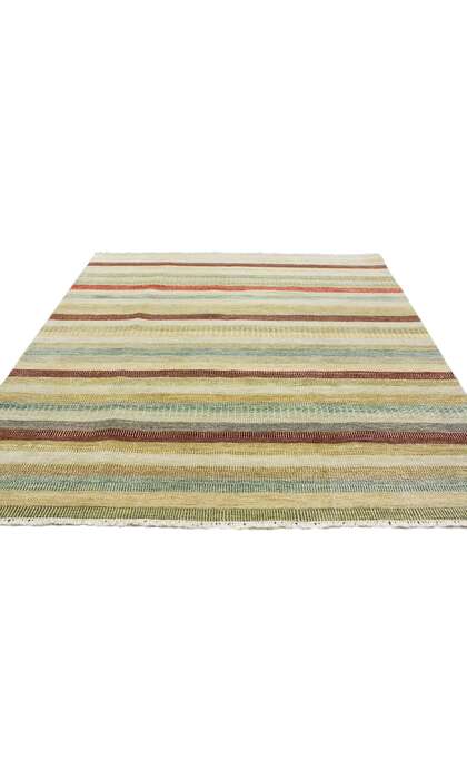 6 x 9 Transitional Striped Indian Rug 30282
