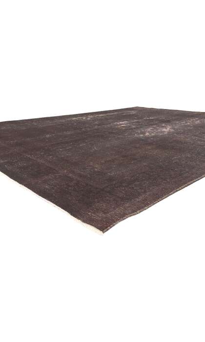 10 x 13 Vintage Turkish Brown Overdyed Rug 60694