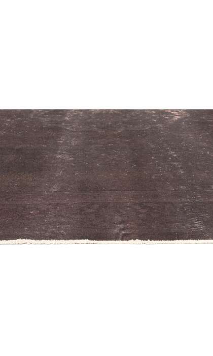 10 x 13 Vintage Turkish Brown Overdyed Rug 60694