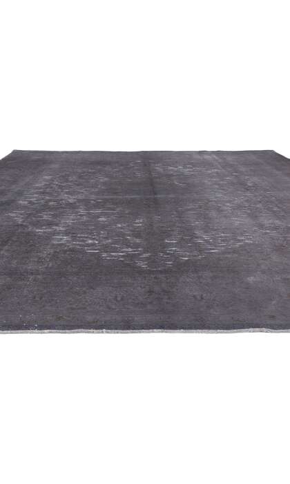 10 x 13 Vintage Turkish Gray Overdyed Rug Modern Industrial 60774