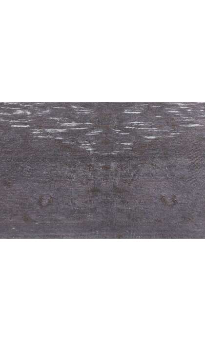 10 x 13 Vintage Turkish Gray Overdyed Rug Modern Industrial 60774