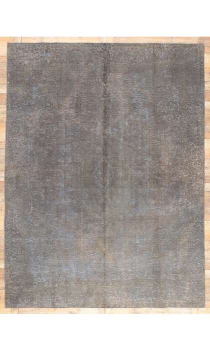 9 x 12 Vintage Turkish Gray Overdyed Rug 60607