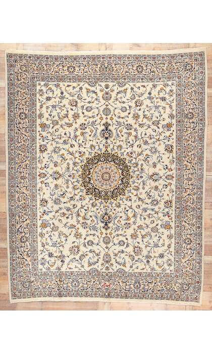 10 x 12 Vintage Persian Kashan Rug 75898