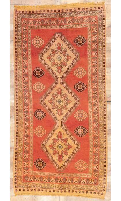 5 x 10 Vintage Red-Orange Moroccan Rug 20211