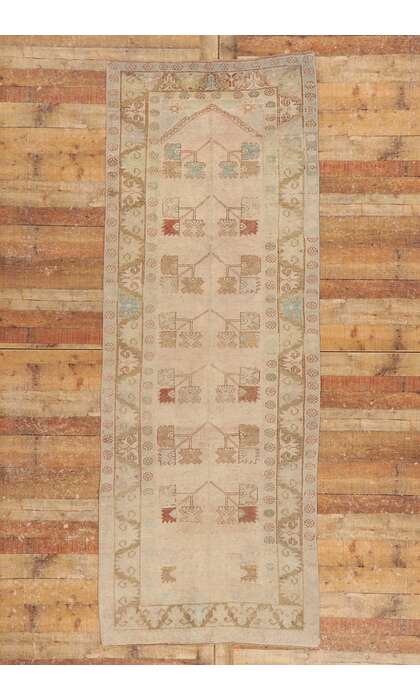 4 x 10 Vintage Turkish Oushak Rug 53704