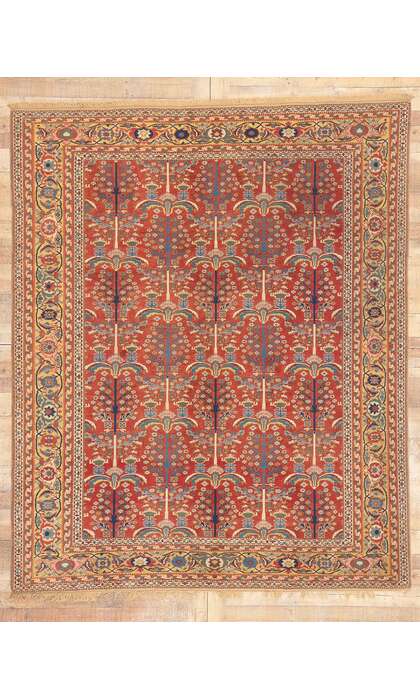 7 x 9 Vintage Turkish Oushak Rug Tree of Life Design 77005