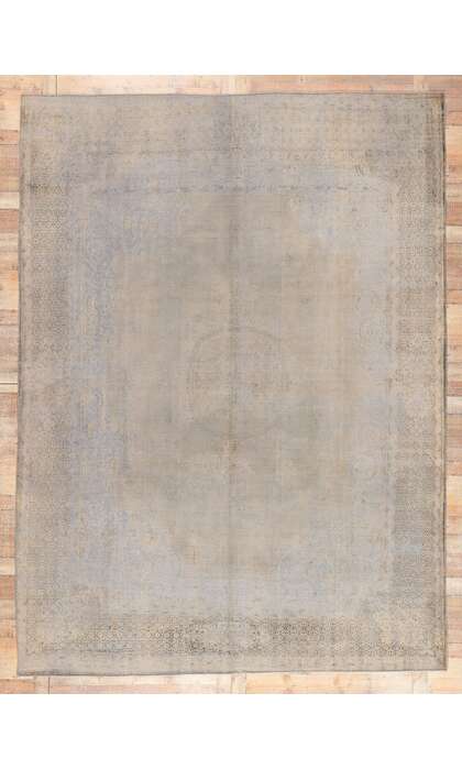 10 x 13 Vintage Turkish Overdyed Rug Industrial Chic 60765