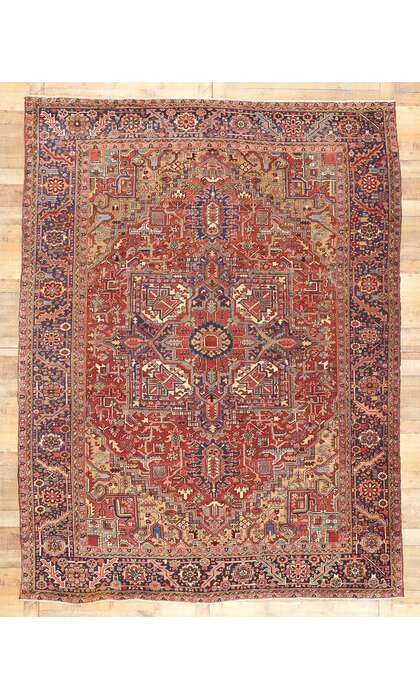 9 x 12 Vintage Persian Heriz Rug 78607