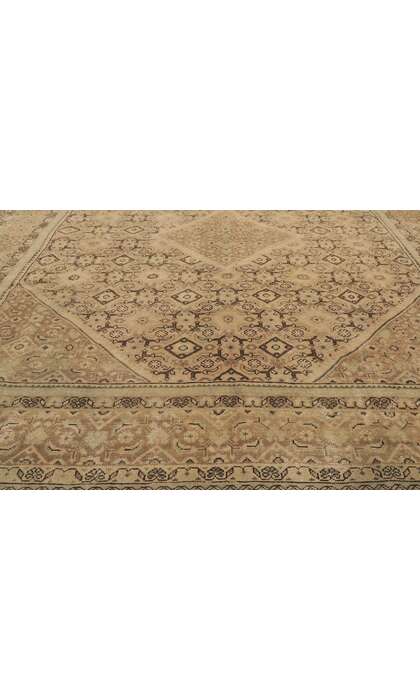 10 x 13 Vintage Brown Persian Mahal Rug 53729