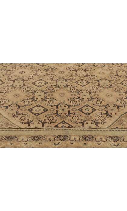 10 x 13 Vintage Brown Persian Mahal Rug 53729
