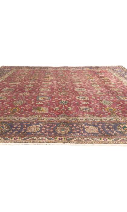 10 x 13 Vintage Persian Tabriz Rug 74331
