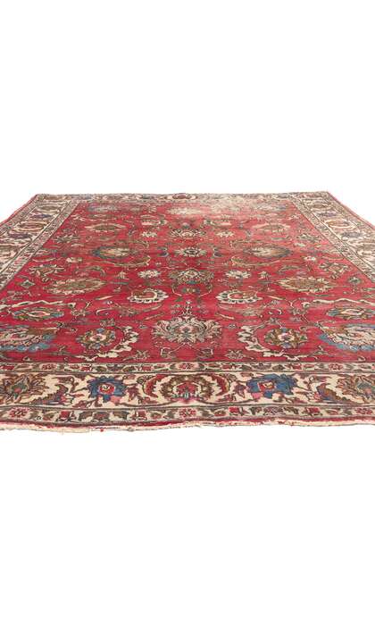 7 x 11 Rustic Vintage Persian Tabriz Rug 78237