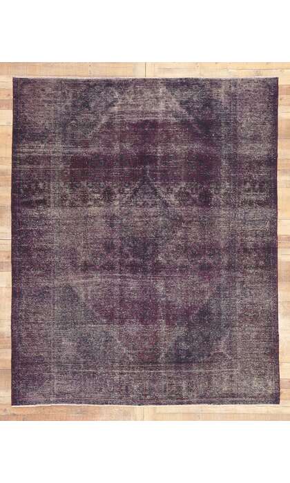 7 x  9 Vintage Turkish Purple Overdyed Rug 60685