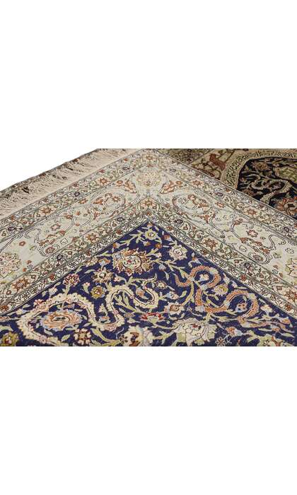 4 x 6 Vintage Turkish Silk Hereke Prayer Rug 77218