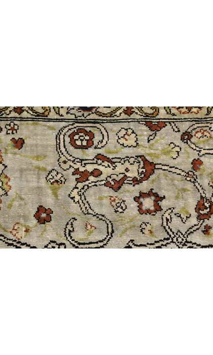 4 x 6 Vintage Turkish Silk Hereke Prayer Rug 77218
