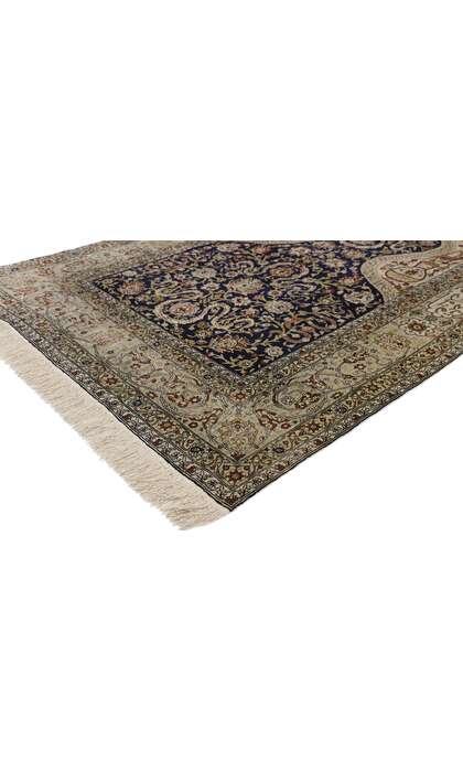 4 x 6 Vintage Turkish Silk Hereke Prayer Rug 77218