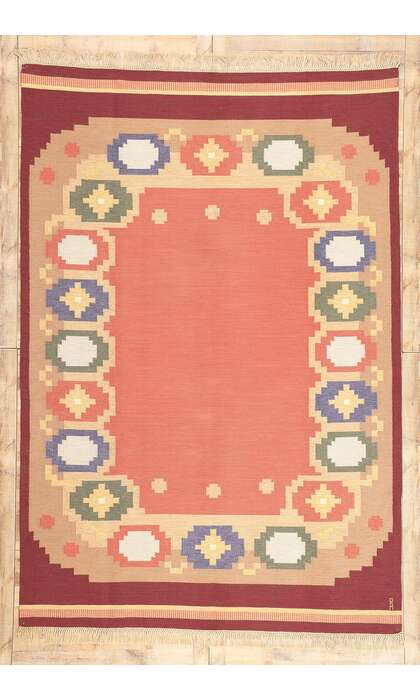 8 x 12 Anna Johanna Angstrom Vintage Swedish Rollakan Rug 77403