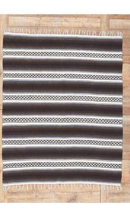 5 x 6 Modern Striped Indian Kilim Rug 78537