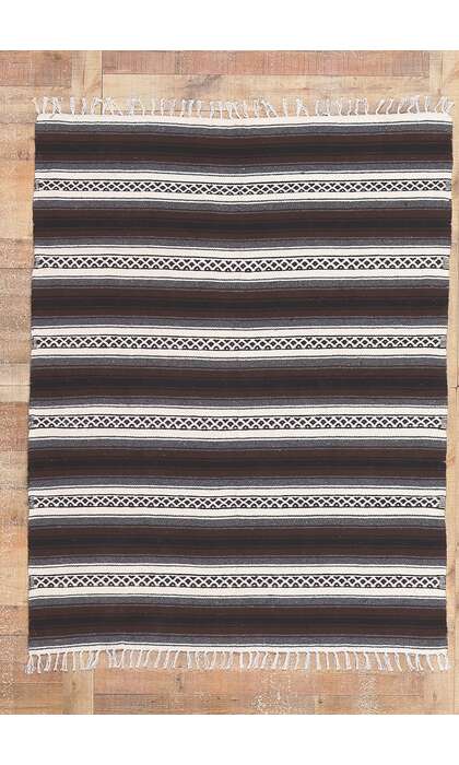 5 x 6 Modern Striped Indian Kilim Rug 78536