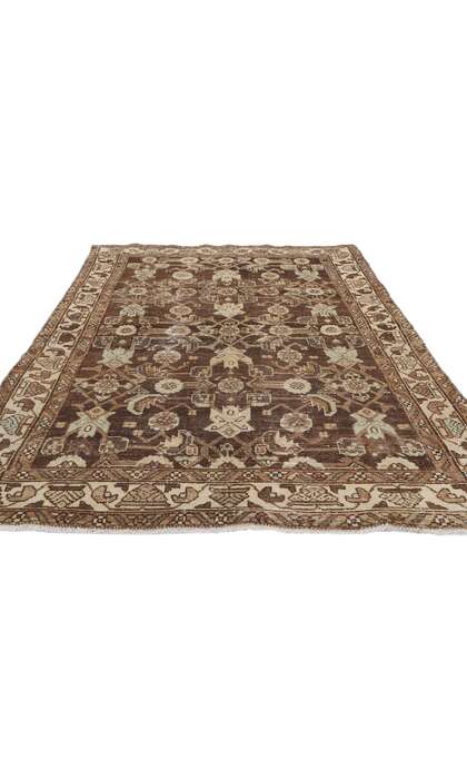 4 x 7 Antique Brown Persian Malayer Rug 60971