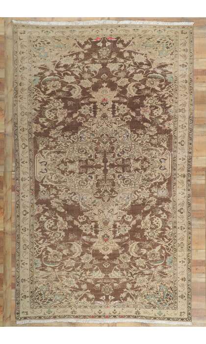 7 x 12 Antique-Worn Persian Faridan Rug 60961
