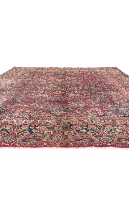 9 x 12 Antique Persian Sarouk Rug 73369