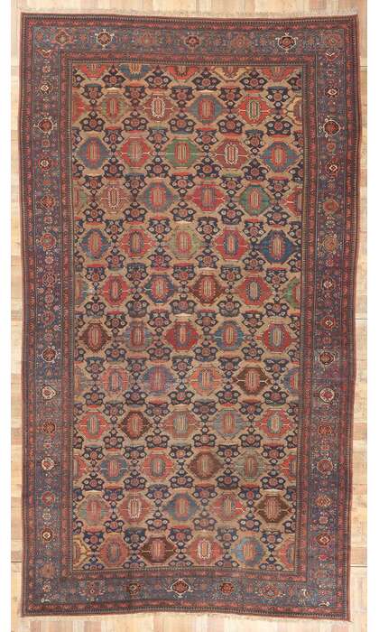 ​11 x 19 Oversized Antique Persian Bibikabad Hamadan Rug 78334