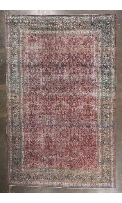 12 x 19 Antique-Worn Persian Khorassan Rug 61022