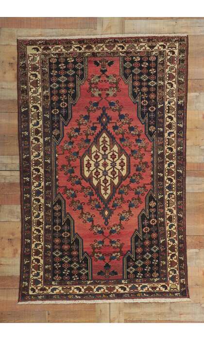 4 x 6 Antique Persian Hamadan Rug 60966