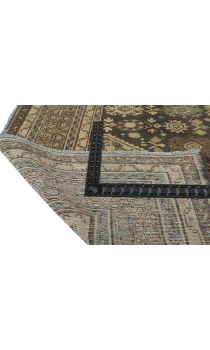 7 x 10 Earth-Tone Vintage Persian Hamadan Rug 61007