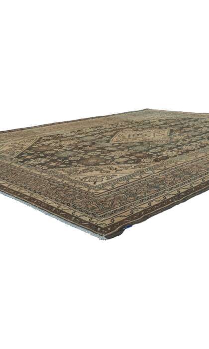 7 x 10 Earth-Tone Vintage Persian Hamadan Rug 61007