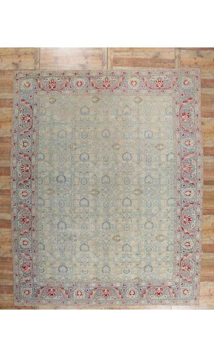 11 x 14 Antique-Worn Persian Tabriz Rug 53774